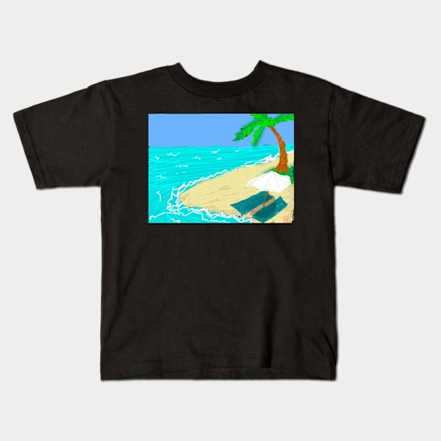 Beachy scene Kids T-Shirt by DancingCreek